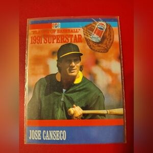 Jose Canseco #17 1991 Pepsi Superstar Flavor of Baseball Oakland Athletics Card